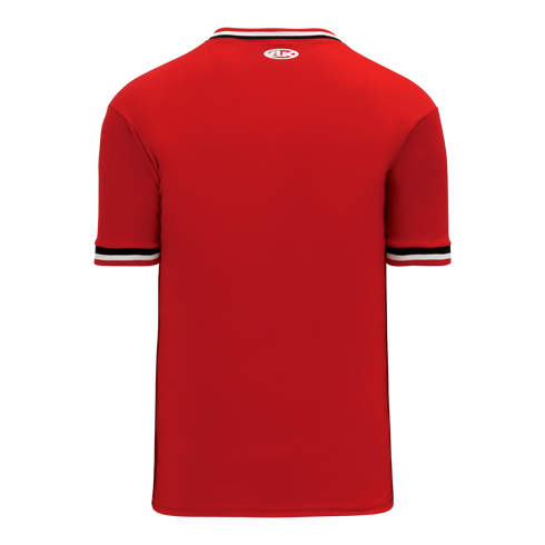Athletic Knit V-Neck Baseball Jersey with Knitted Trim (BA1333)